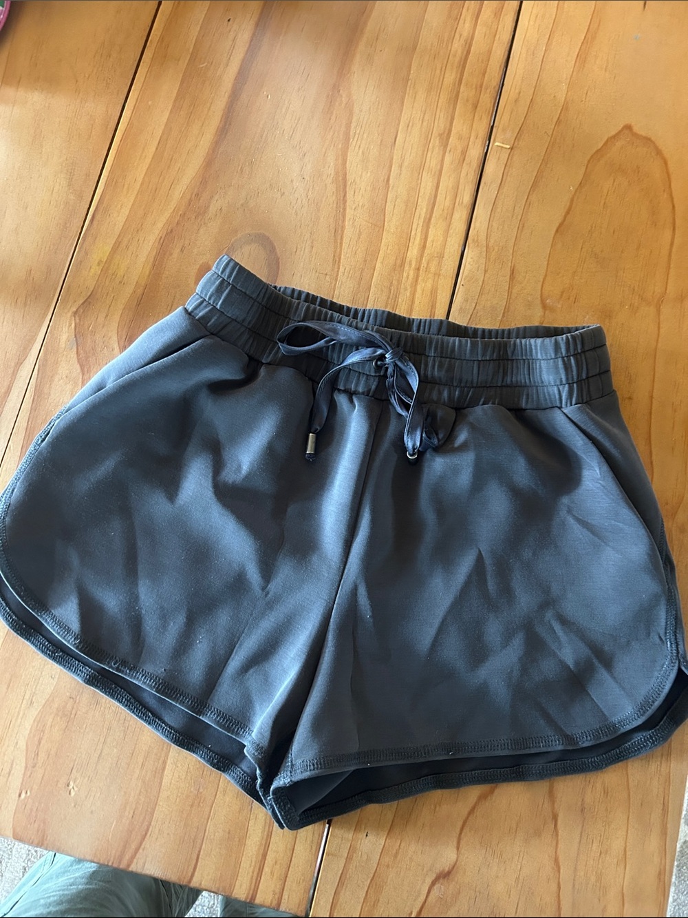 Women's Black Athletic Lounge Shorts with Drawstring Waist